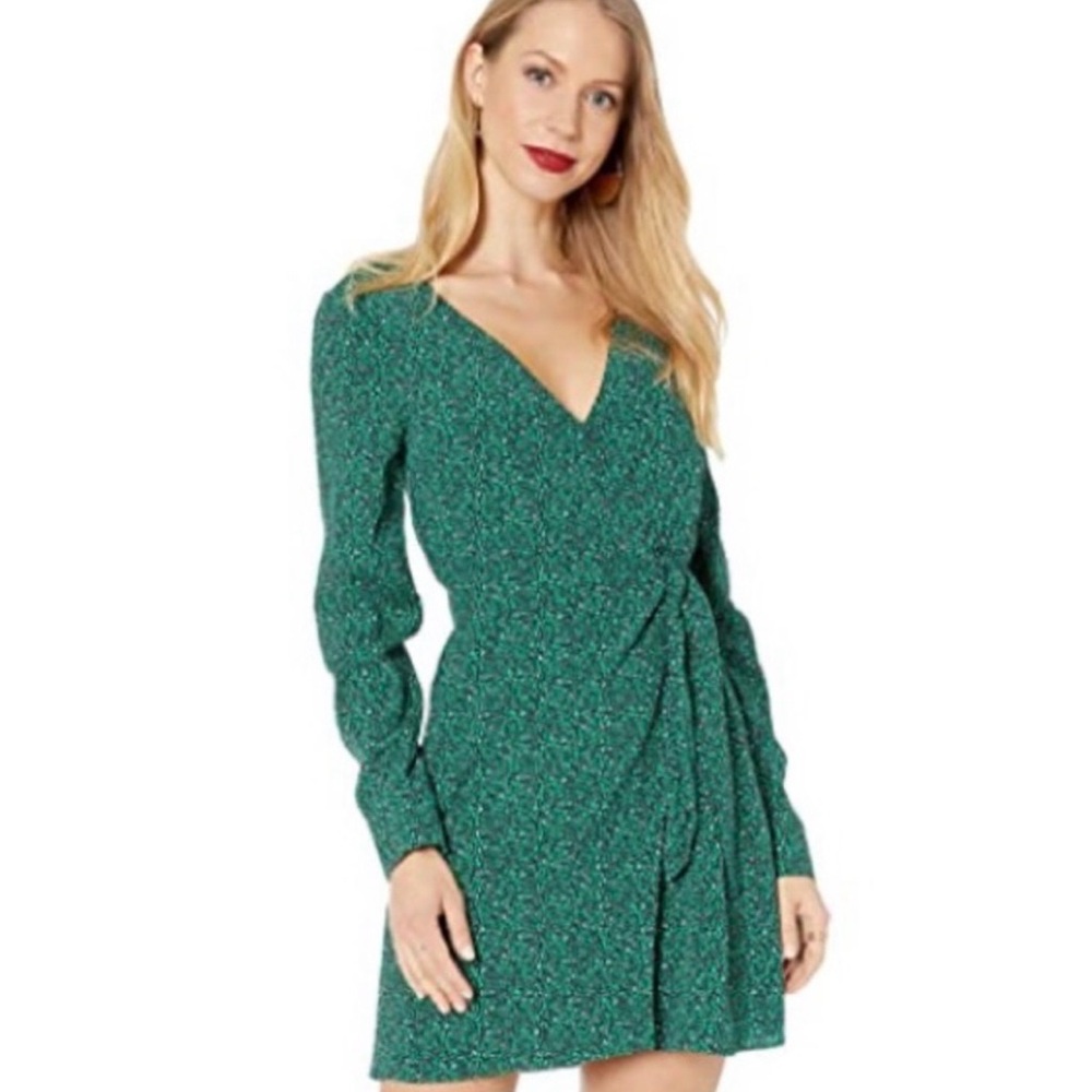 Sanctuary Emerald Green Long Sleeve Wrap Dress